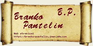 Branko Pantelin vizit kartica